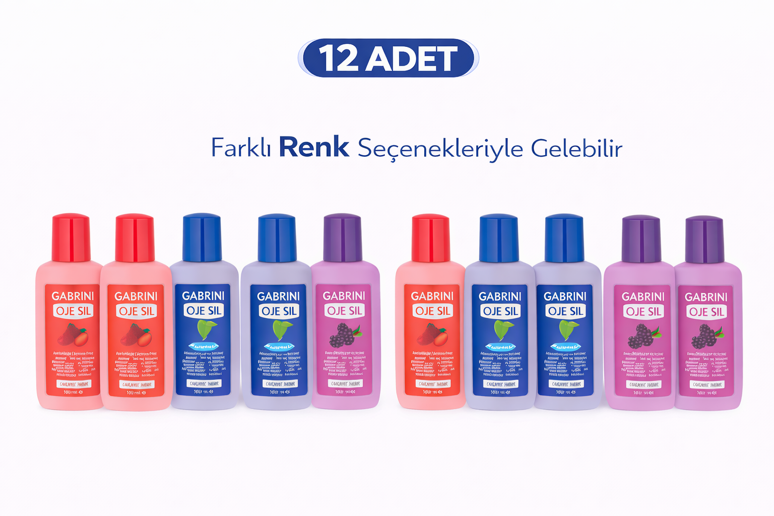 Gabrini Oje Sil Besleyici Aseton 125 ml Oje Çıkarıcı 12 Adet