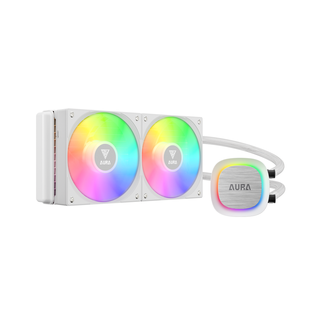 GAMDIAS AURA GL240 V2 WH, White Edition, 240mm, RGB, 2 Fanlı,CPU Sıvı Soğutma