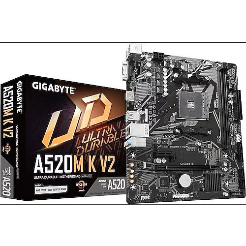 GIGABYTE A520M-K V2 DDR4 5100(OC) VGA HDMI AM4 PCI-E GEN3 M.2 USB 3.2 (3000-4000-5000) Serisi