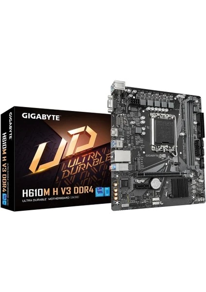 GIGABYTE H610M-S2H V3 DDR4 VGA HDMI DP M.2 16X (PCIe 4.0) 1700P USB 3.2 Gen1 (12-13-14. Nesil)