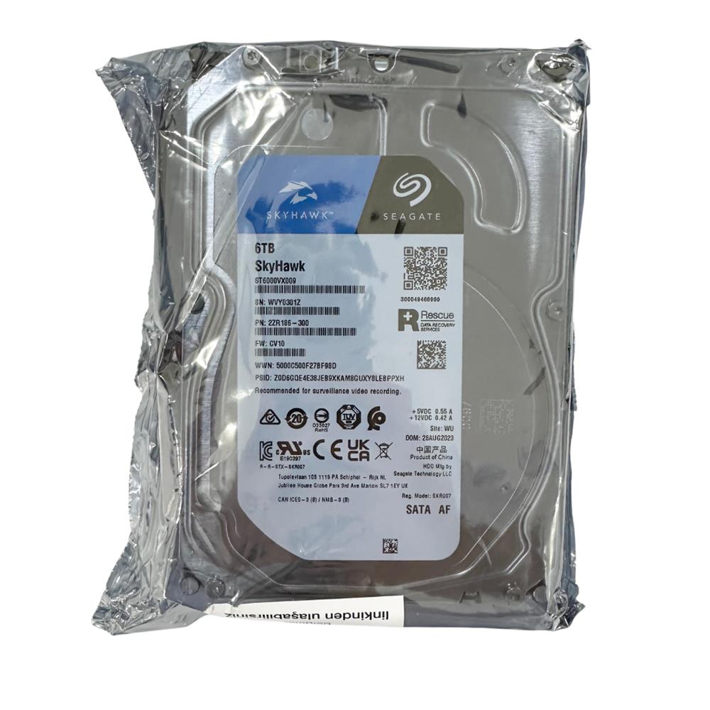 GV HD 6TB SEAGATE 3.5 SKYHAWK SATA 5400RPM 256MB 7/24 GUVENLIK ST6000VX009 (RESMI DIST GARANTILI)