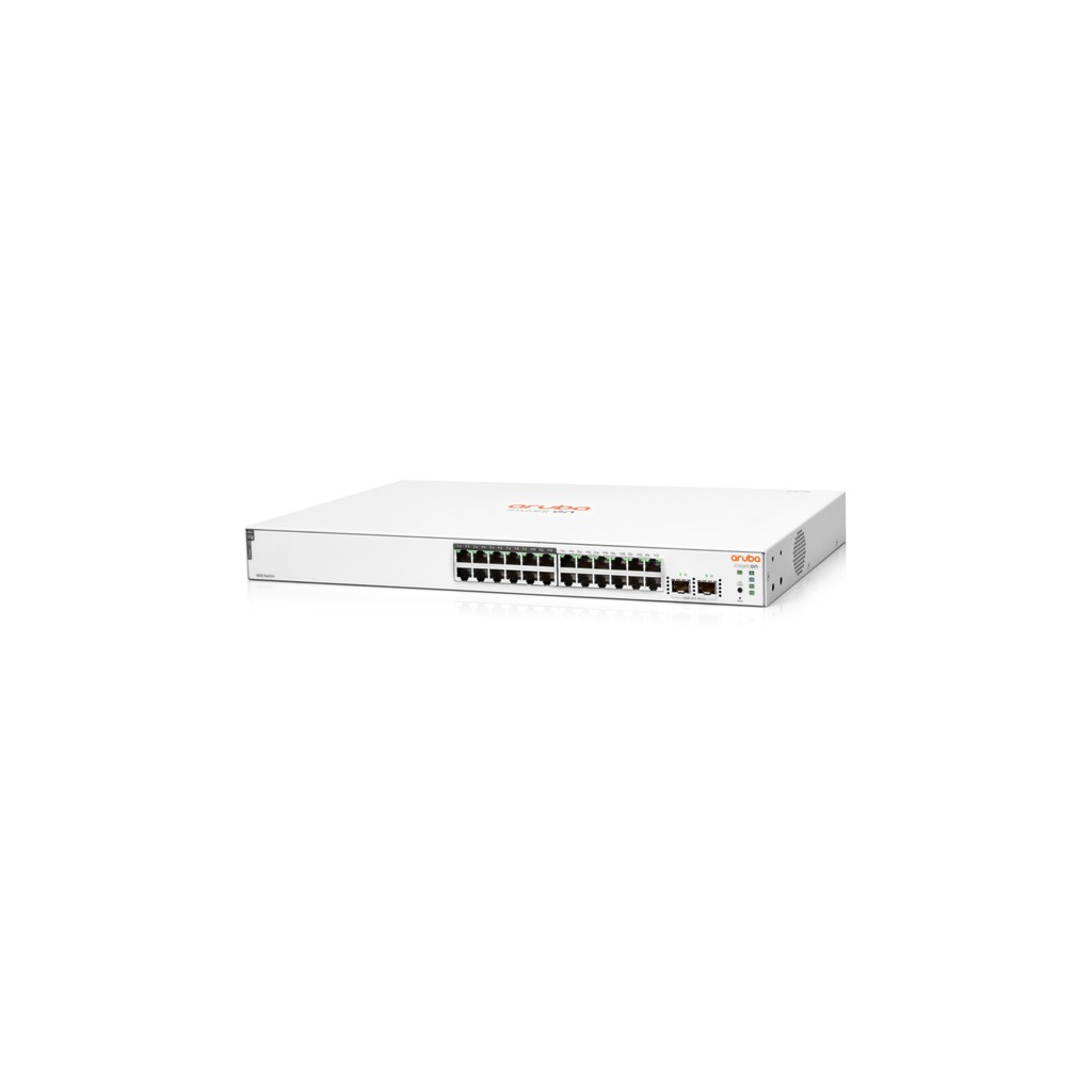 HP Aruba Instant On, JL813A, 1830-24G, 24Port, GigaBit, 12 Port PoE 195W, 2 Port Gigabit SFP, Yönetilebilir, Rack Mount Switch