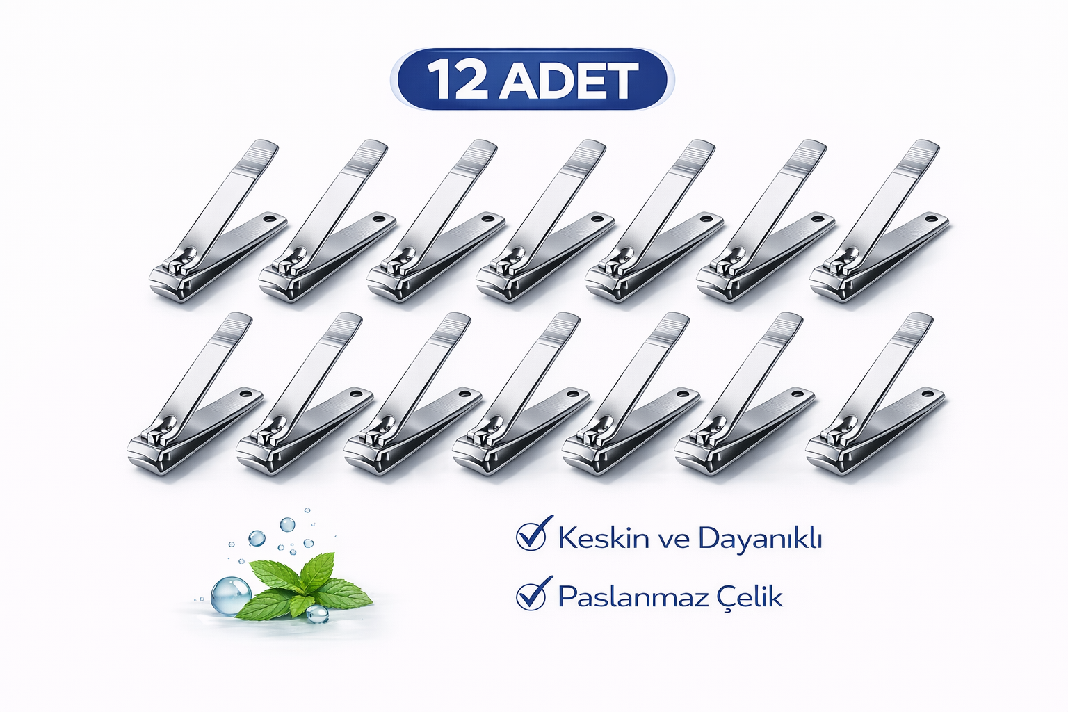 İMA Büyük Boy Tırnak Makası Profesyonel Nail Clipper 12 Adet