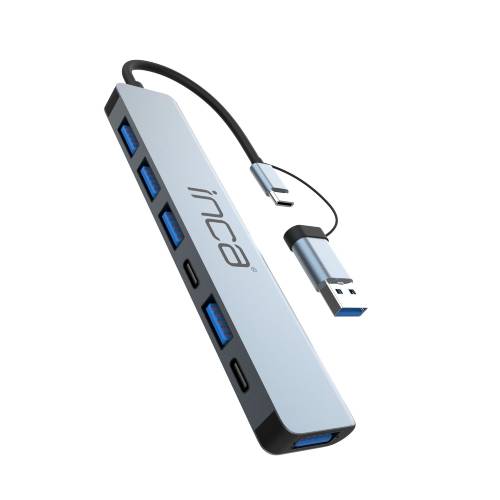 INCA IUTP-7T USB+TYPE-C USB 3.0+4X USB 2.0 TYPE-C 5V 2X TYPE-C 100W Çoklayıcı