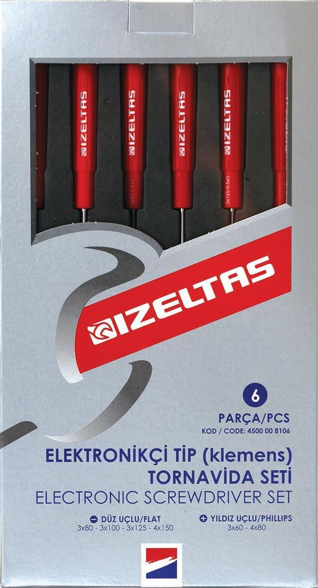 İzeltaş 4500 Elektronikçi TipTornavida Seti 6 Parça İzeltaş 4500 Elektronikçi TipTornavida Seti 6 Parça
