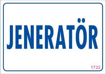 Jeneratör Uyarı Levhası 17,5X25 Kod:1722