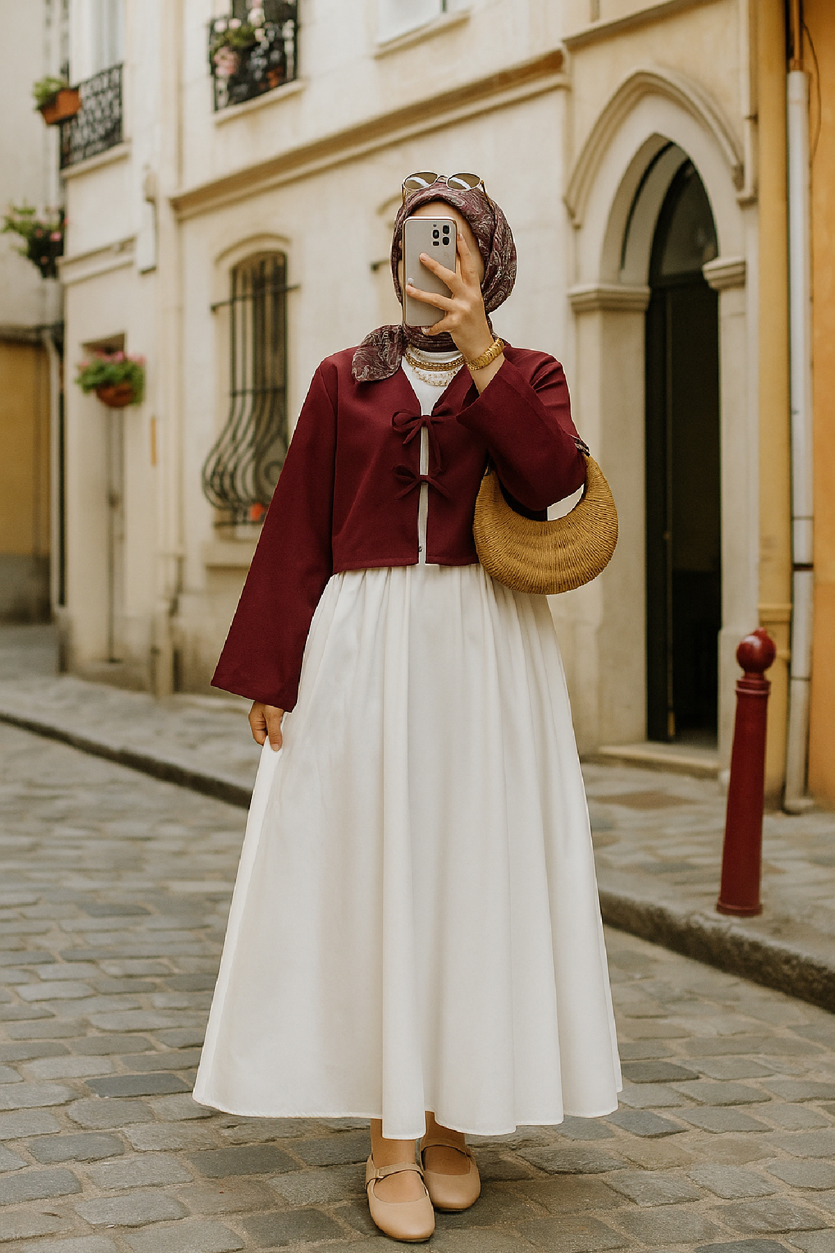 Kadın Bordo Kısa Kimono Ceket – Zarif ve Şık Kombin Parçası