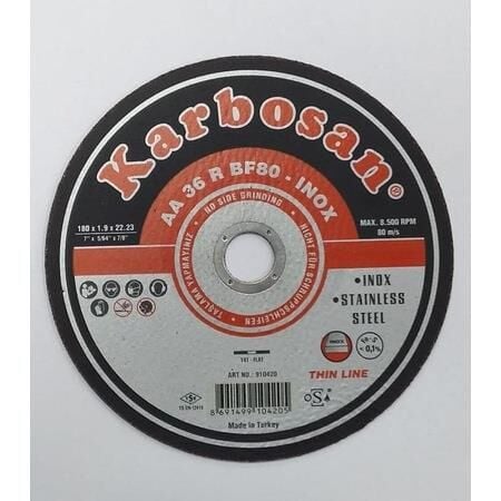 Karbosan Thinline İnox Kesici 180X1,9X22,23 Mm