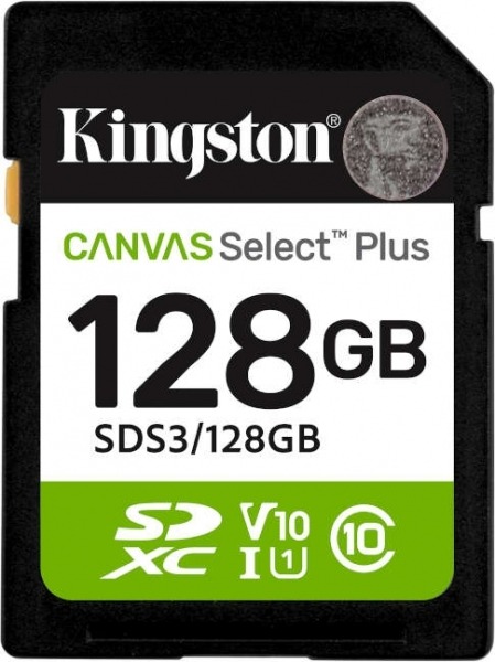 KINGSTON 128GB Canvas Select Plus Gen3 SDXC UHS-I U1 V10 150MB/s C10 SDS3/128GB