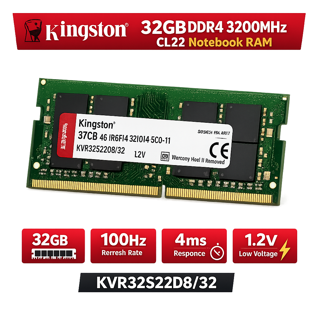 KINGSTON KCP432SD8/32 32GB DDR4 3200Mhz CL22 Notebook Ram