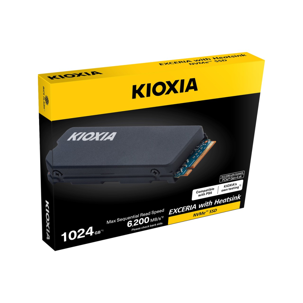 KIOXIA EXCERIA HEATSINK G4, LSC11K1T02G8, 1TB, 6200/4900, Gen4, NVME PCIe M.2 2280, SSD,(Soğutuculu)