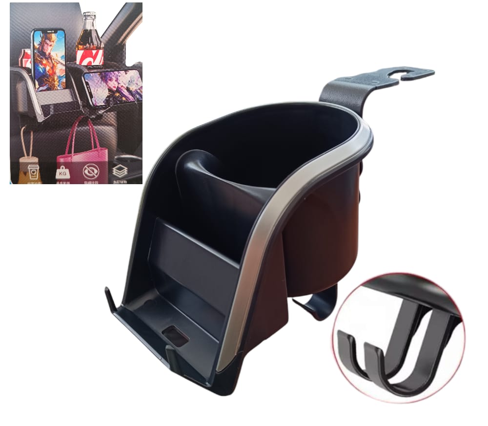 Koltuk Arkası Telefon Bardak Tutucu Organizer Siyah Y-910