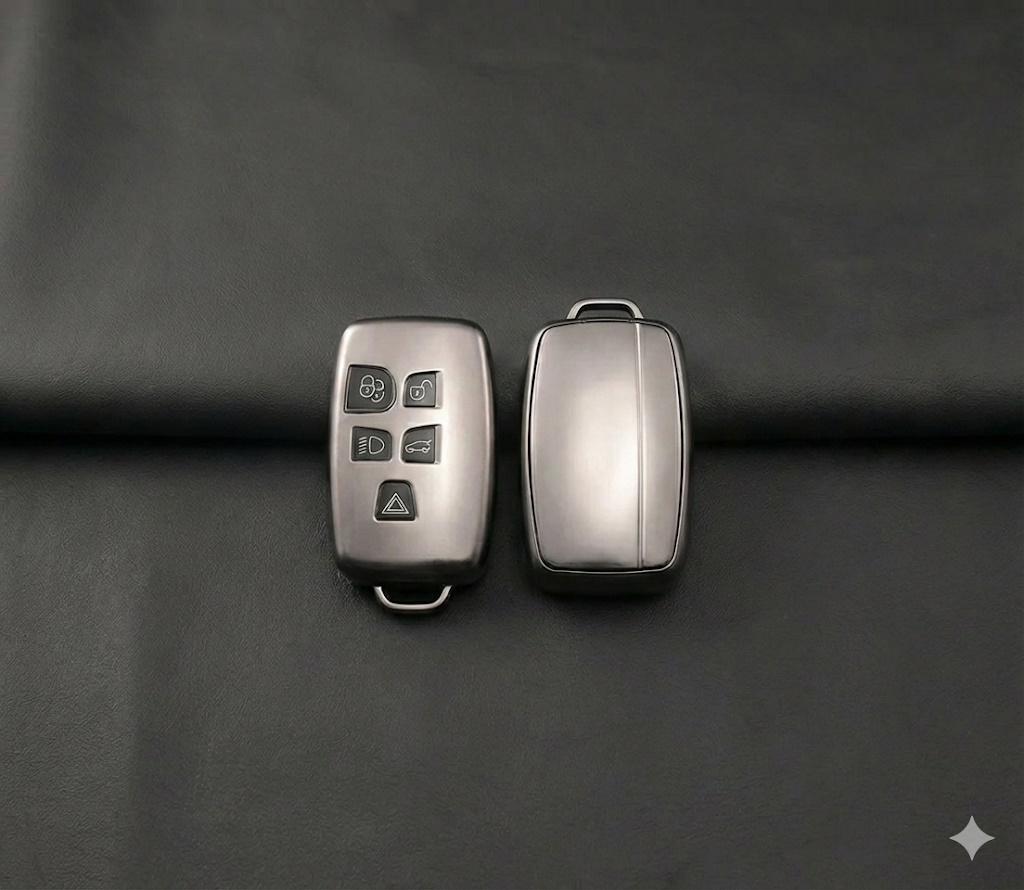 Land Rover Range Rover 2010-2018 Uyumlu Smart 3 Buton Silikon Oto Anahtar Kumanda Kabı Kılıf Gri