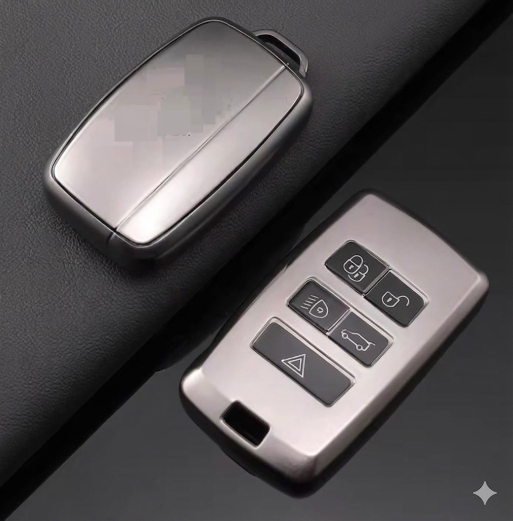 Land Rover Range Rover 2018 Sonrası Uyumlu Smart 3 Buton Silikon Oto Anahtar Kumanda Kabı Kılıf Gri