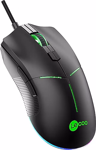 LENOVO LECOO MS109 Usb+Kablolu 6400DPI+8 Tuşlu RGB Aydınlatmalı Siyah Gaming Mouse
