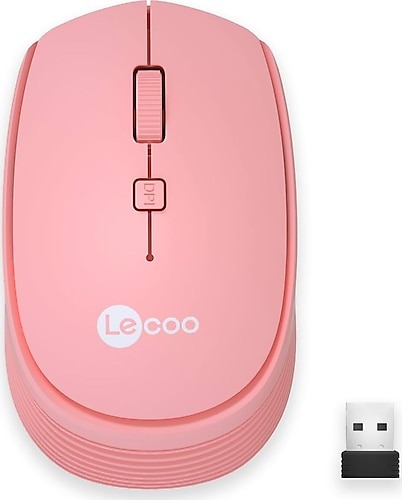 LENOVO LECOO WS202-P Kablosuz 1600DPI+4 Tuşlu Sessiz Pembe Mouse