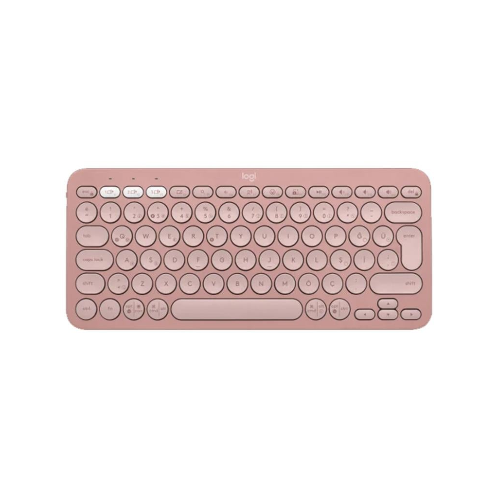 LOGITECH K380S, Pebble Keys 2, Rose, 920-011861, Bluetooth, Türkçe, Q, Multimedya, Mini Klavye