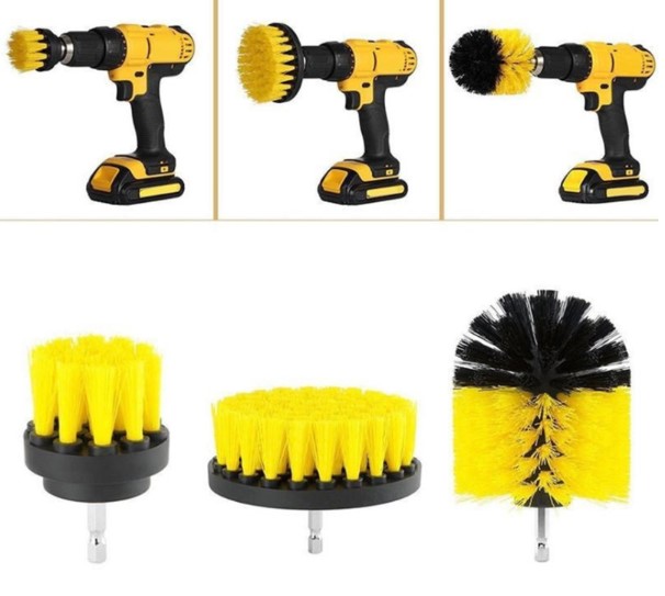 Matkap Ucuna Takılan 3&apos;lü Fırça Temizlik Seti