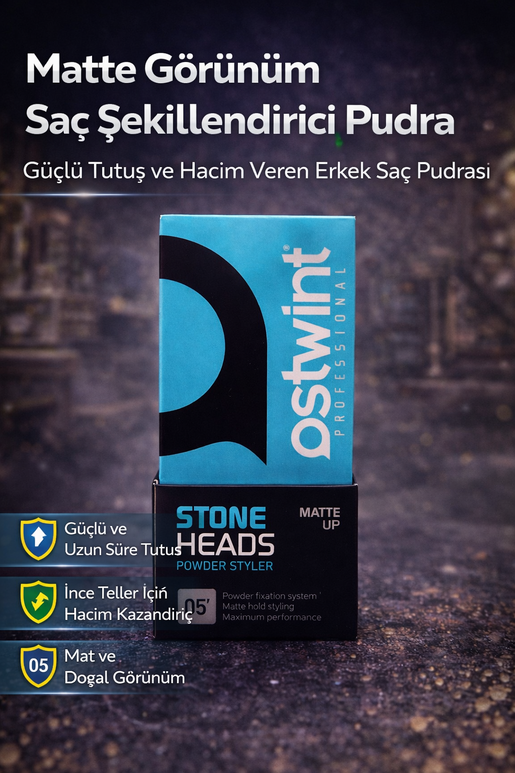 Matte Görünüm Saç Şekillendirici Pudra 05 Güçlü Tutuş Hacim Veren Erkek Saç Pudrası