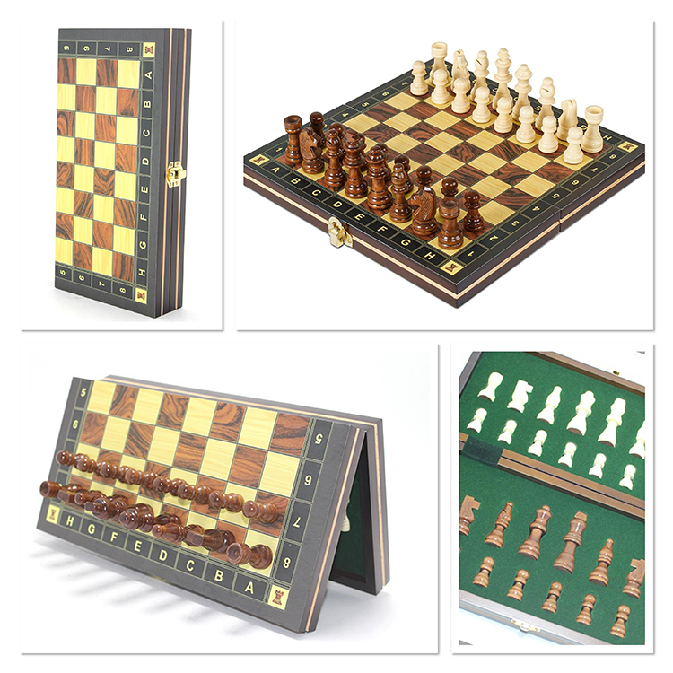 Mıknatıslı Ahşap Hazneli Satranç Takımı