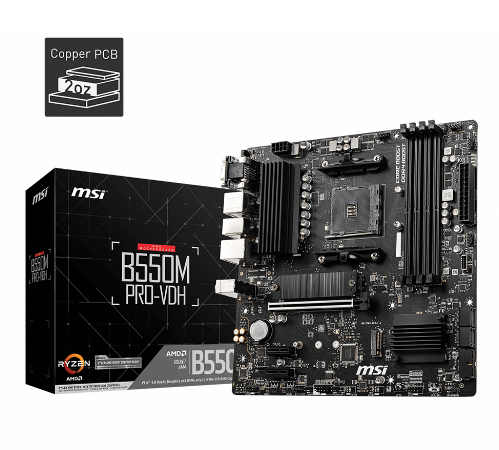 Msı B550M ProVdh Ddr4 4400Mhz 1Xvga 1Xhdmı 1Xdp 2Xm.2 Usb 3.2 Matx Am4 (Amd 5000 Ve 3000 SeriÌ‡siÌ‡ İşlemciÌ‡ Uyumlu)
