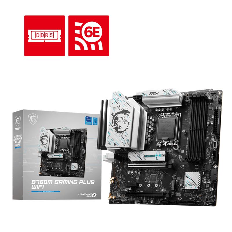 Msı B760M Gamıng Plus Wıfı Ddr5 6800Mhz 2Xhdmı 2Xdp 2Xm.2 Usb 3.2 Matx 1700P (12. / 13. Ve 14. Nesi̇l İşlemci̇ Uyumlu)