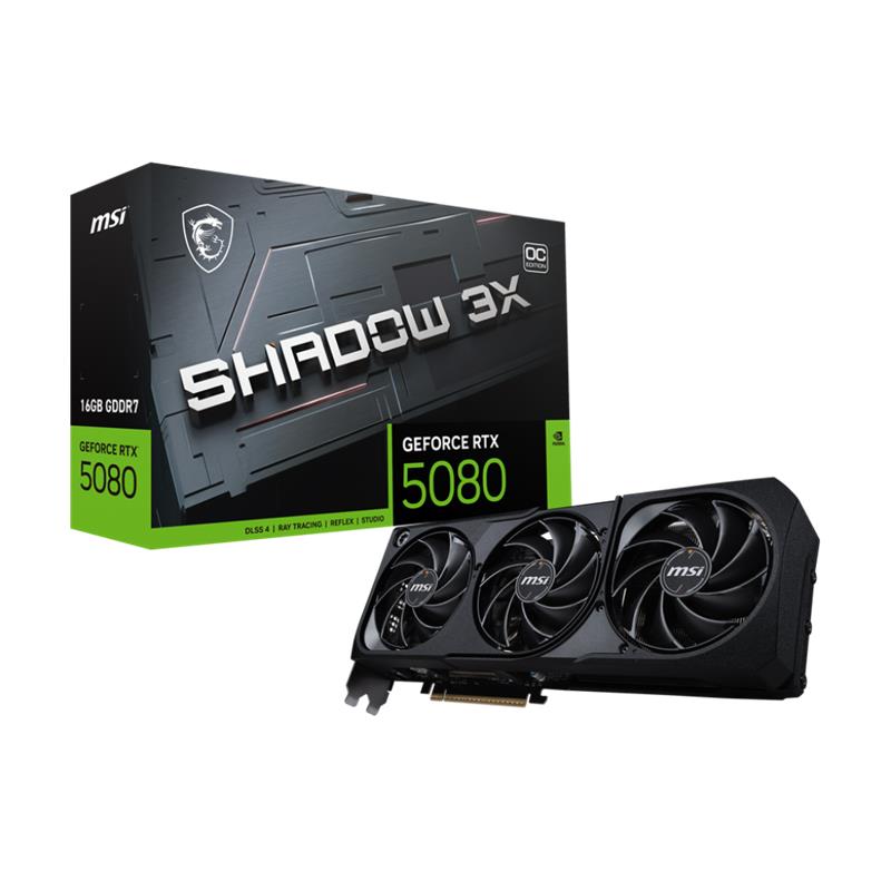 Msı Geforce Rtx5080 16G Shadow 3X Oc 16Gb Gddr7 256Bıt 1Xhdmı 3Xdp Ekran Kartı