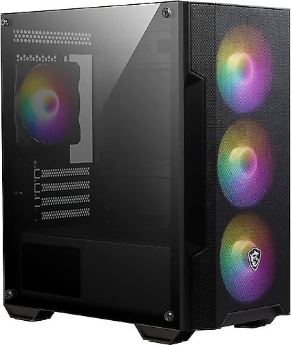 MSI MAG Forge M100A 600W 80+ Akrilik yan panel 3x120mm 1x120mm Auto RGB Fan mATX Gaming Bilgisayar Kasası
