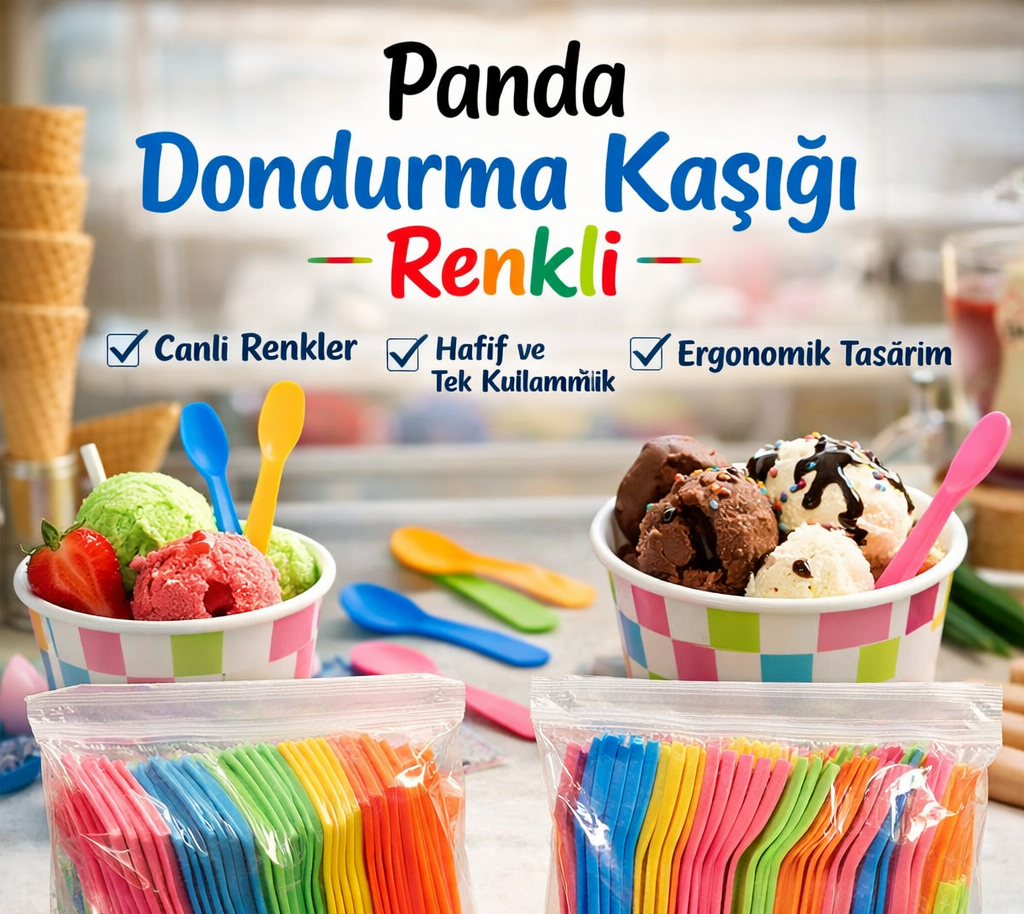 Nilavm Panda Dondurma Kaşığı Renkli