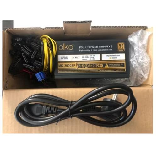 OLKO MK-2000SP 2000W 96+ PLATINUM 16XPCIe (6+2Pin) MINING ÇOKLU POWER SUPPLY