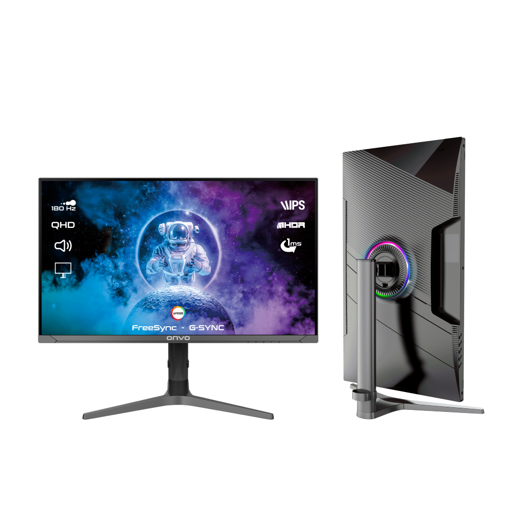 ONVO OV32MNT301GQ, 31,5&amp;quot; 1ms, 180Hz, WQHD, 2xHDMI, DP, 2x2W Hoparlör, Pivot, IPS Panel, NVDI G-Sync ve AMD FreeSync, GAMING Monitör