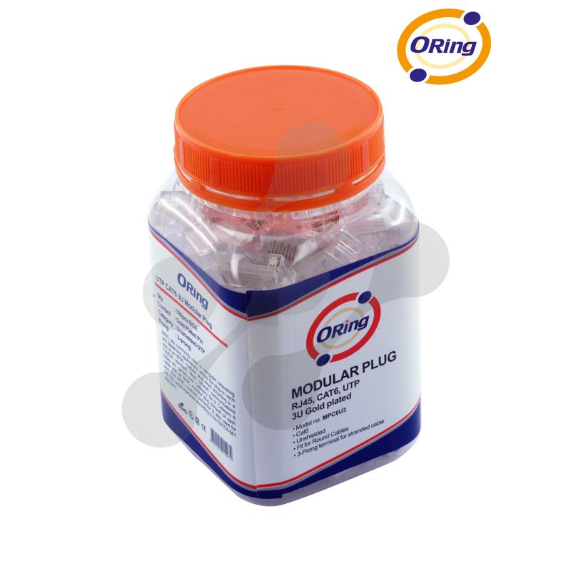 Orıng Mpc6U3 Cat6 Plug U/Utp Rj45 Altın Uç Konnektör 100 Lü Paket