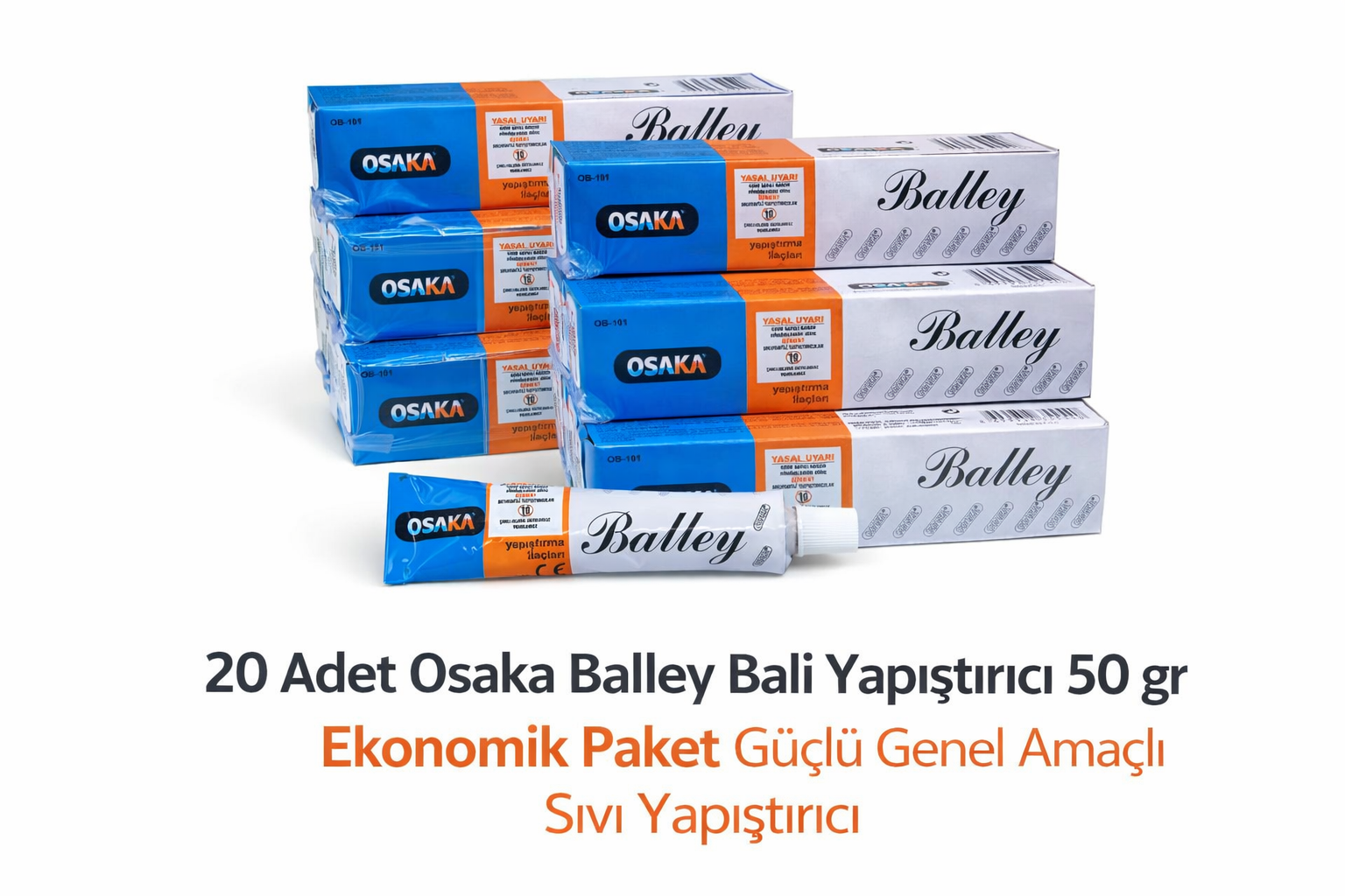 Osaka Balley Bali Yapıştırıcı 50 Gr x 20 Adet Ekonomik Paket Güçlü Genel Amaçlı Sıvı Yapıştırıcı