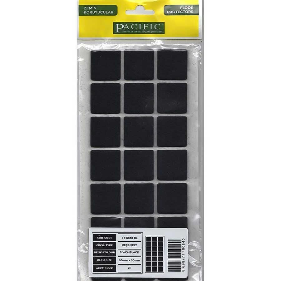 Pacific 6030 Bl Yapışkanlı Keçe 30 Mm X 30 Mm Siyah