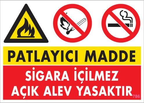 Patlayıcı Madde Uyarı Levhası 25X35 Kod:786