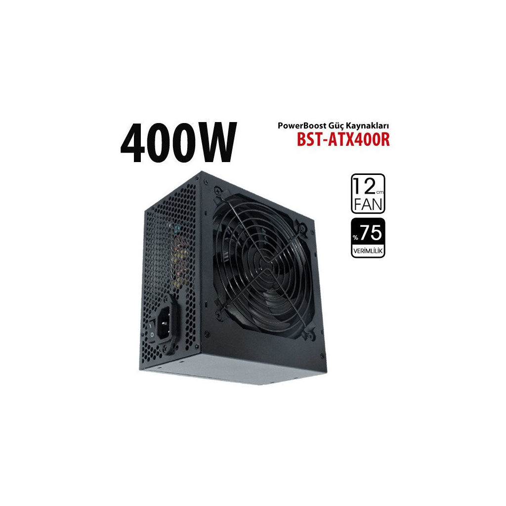 PowerBoost BST-ATX400R 400W, Sata, 12cm Fan, BOX PSU