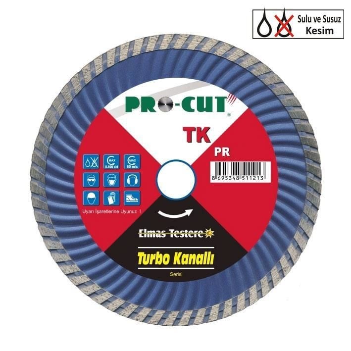Procut Tk 180 Mm Turbo Kanallı Elmas Testere