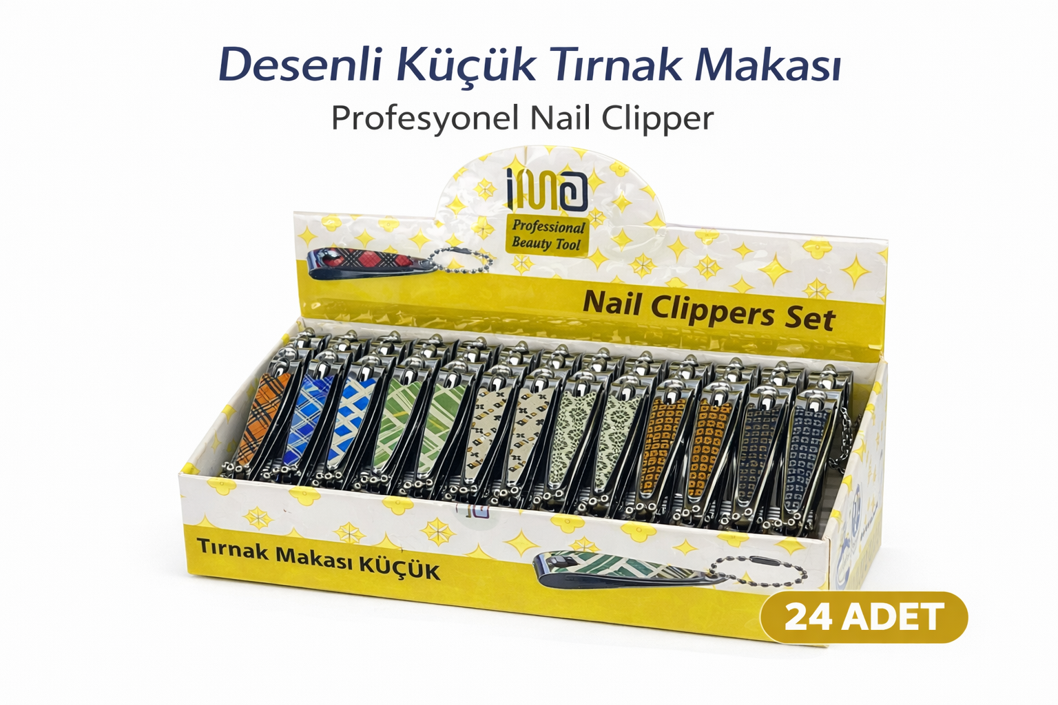 Profesyonel Küçük Tırnak Makası Desenli Nail Clipper 24 Adet