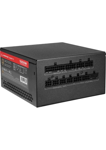 RAMPAGE RAGE P15 1000W 80+ GOLD APFC HDB 14CM FAN FULL MODULER PSU (SİYAH)