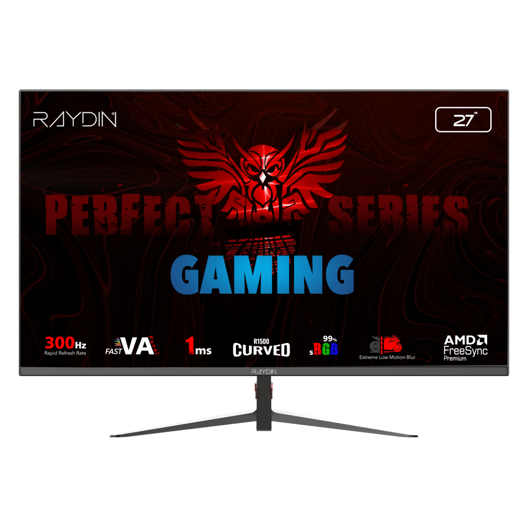 RAYDIN MM27RFA-300HZ, 27&amp;quot;, 1ms, 300Hz, Full HD, 2xHDMI, DP, VA LED, R1500 Curved, Frameless, FreeSync Gaming Monitör