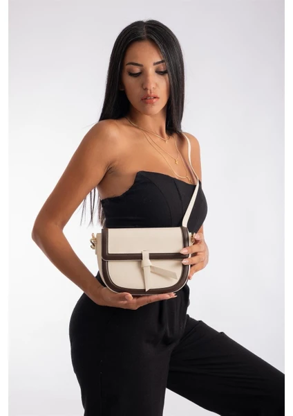 Remuse Suni Deri Kadın Omuz Çantası Bejkahve