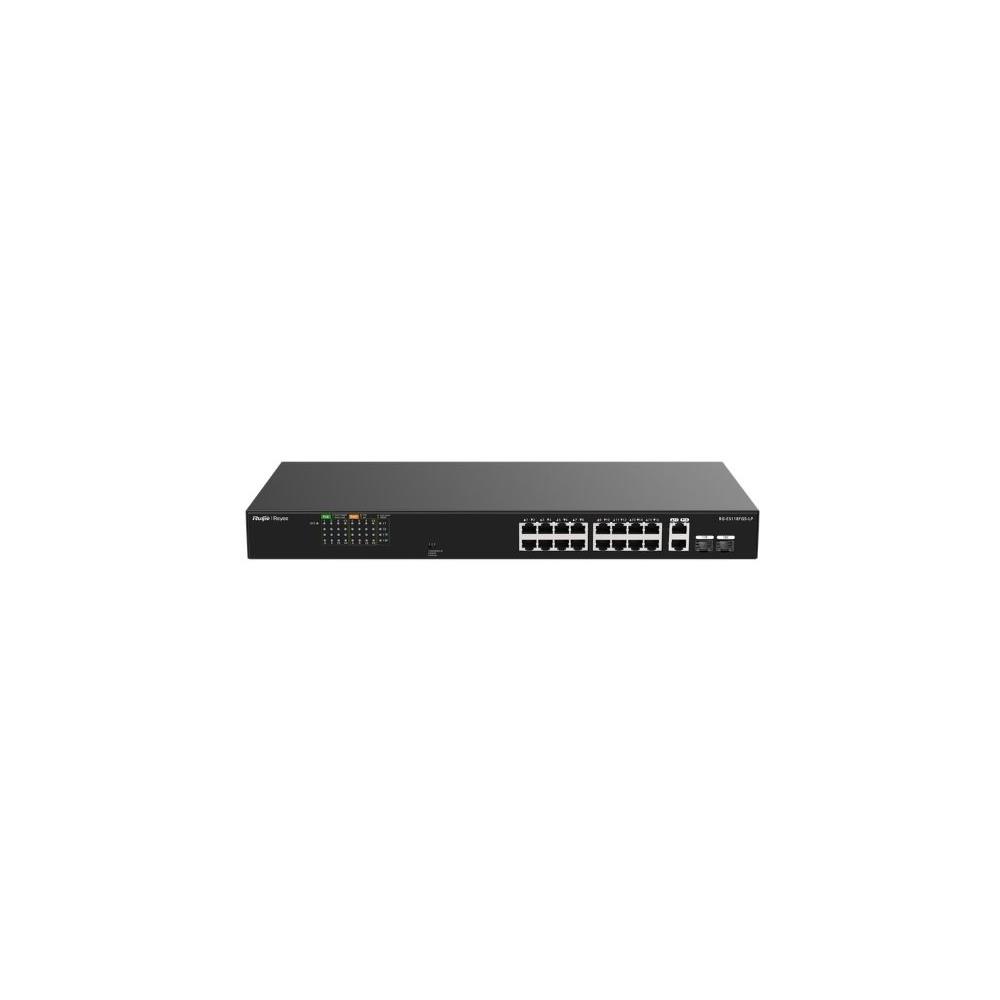 REYEE RG-ES118FGS-LP 18 PORT 10/100 FAST ETHERNET, TAK ÇALIŞTIR SWITCH, 2 GIGABIT COMBO, 16 PORT POE+ (120W)