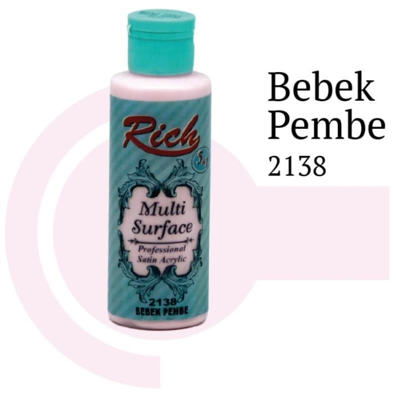 Rich Multi Surface 2138 Bebek Pembe Akrilik Boya 120 Cc