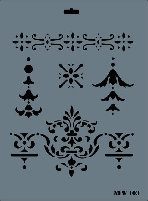 Rich New Seri N103 Stencil 35X25 Cm