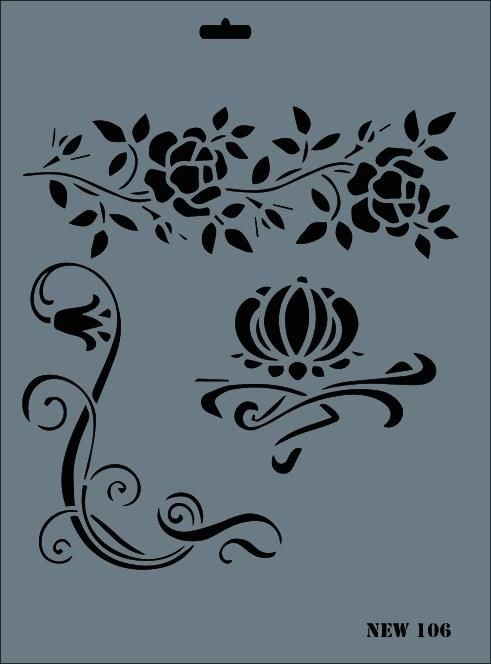 Rich New Seri N106 Stencil 35X25 Cm