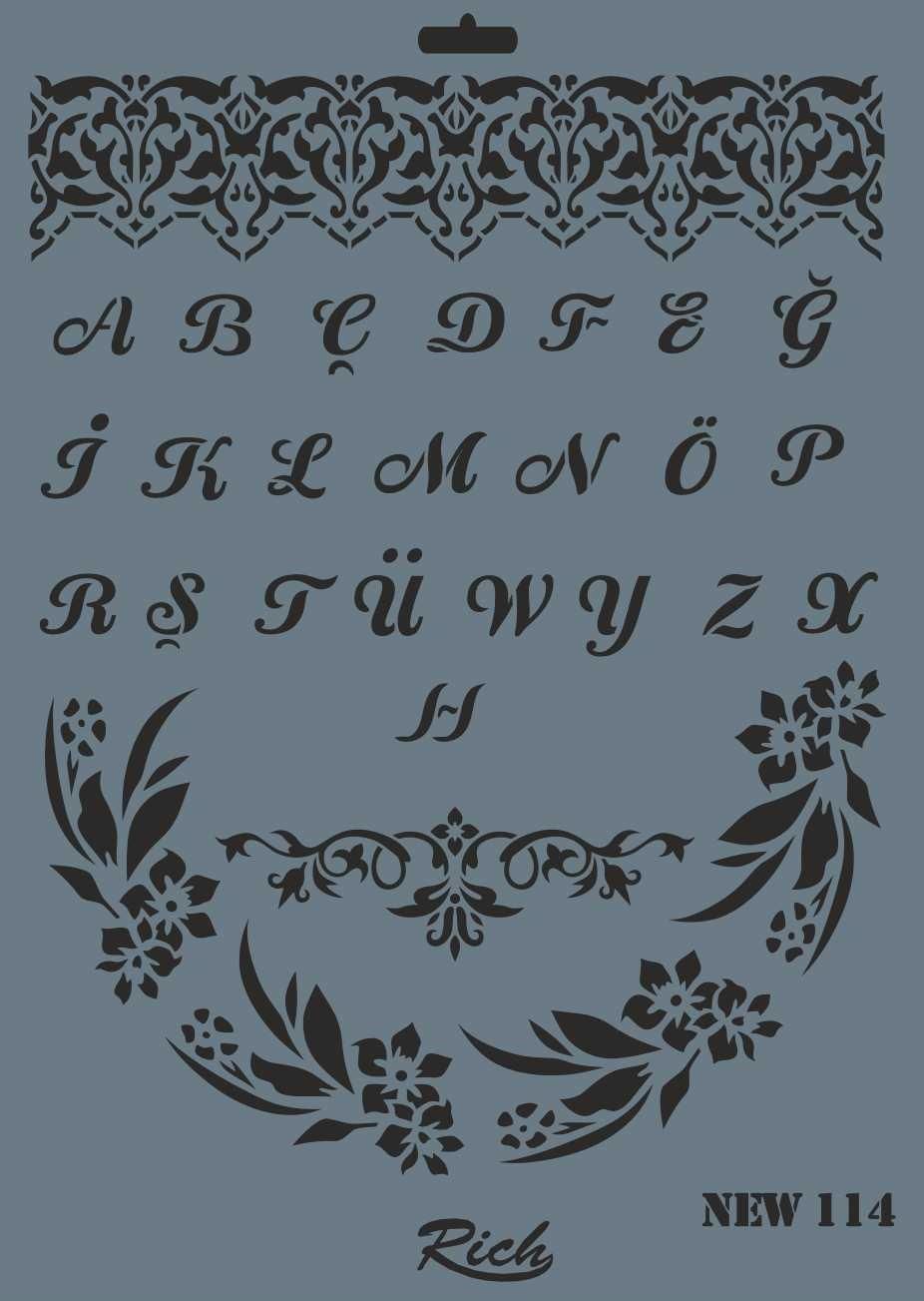 Rich New Seri N114 Stencil 35X25 Cm