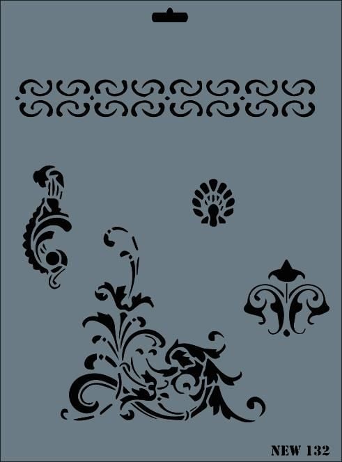 Rich New Seri N132 Stencil 35X25 Cm