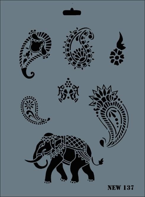 Rich New Seri N137 Stencil 35X25 Cm