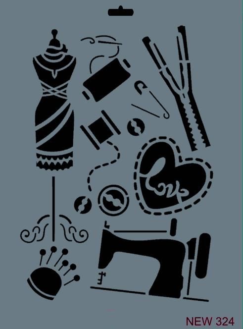 Rich New Seri N324 Stencil 35X25 Cm