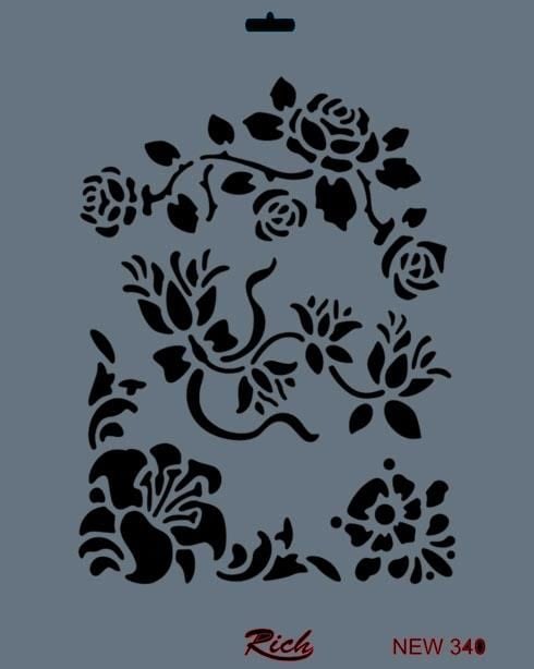 Rich New Seri N340 Stencil 35X25 Cm